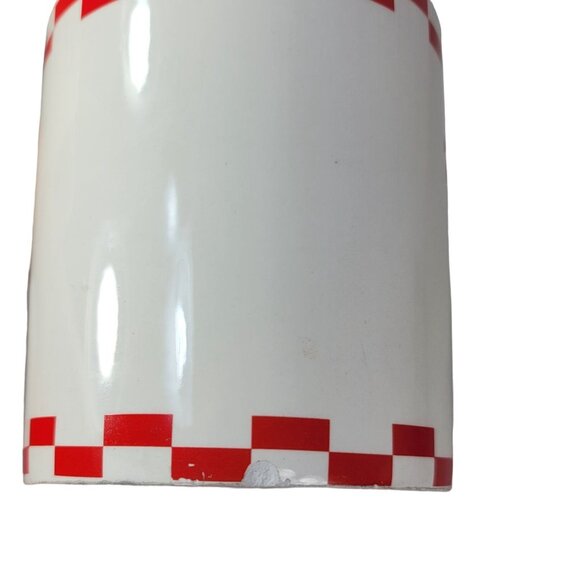 2/$15 Rooster Chicken Mug White Red 4.5" Large Oversized Farm Checkerboard READ - Picture 11 of 12